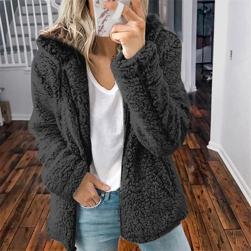 

Autumn Winter Teddy Coat Women Faux Fur Coat Teddy Bear Jacket Thick Warm Fake Fleece Jacket Fluffy Jackets Overcoat New