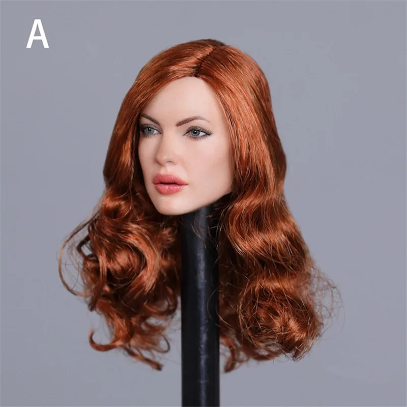 

1:6 Scale Model Female Girl Long Straight /Curly Hair Head Sculpts Woman Head Carving Sculpt For 12 Inch Action Figure Body