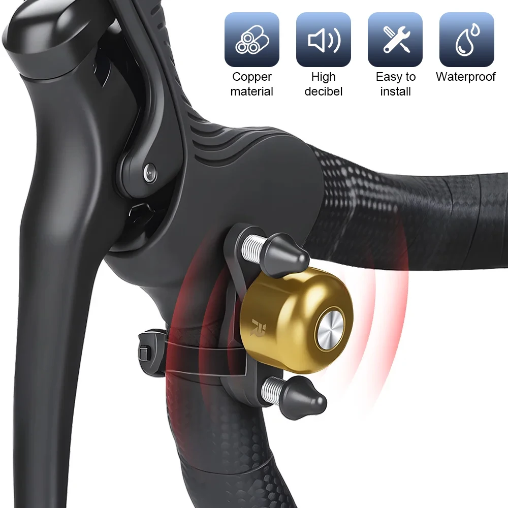 Rockbye Kupfer-Fahrradklingel Sicherheitswarnung Fahrradklingel Hupe Fahrradalarm Speziell für Rennräder 100dB lauter Lenkerlautsprecher – Detail 3