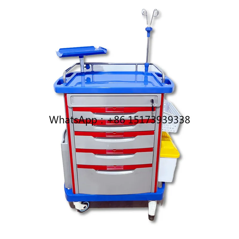 

High Quality ABS Nursing Trolly Hospital ABS Medical Trolly Emergency Trolly Suitable for Hospitals