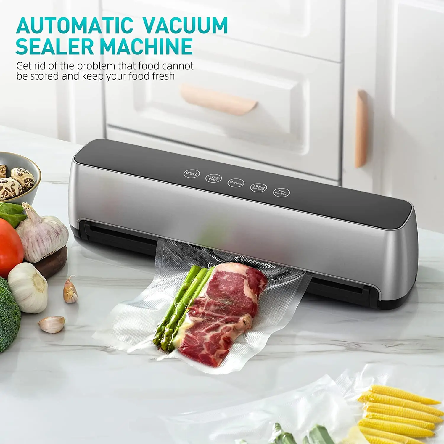 

Sea-maid Automatic Vacuum Sealer Machine Food Vacuum Sealer Air Sealing System For Food Storage Dry And Wet Food Modes