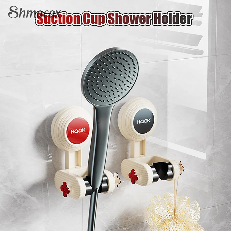 Suction Cup Shower Head Holder Bracket Adjustable Shower Rack Wall Mounted Without Drilling Shower Support Stand