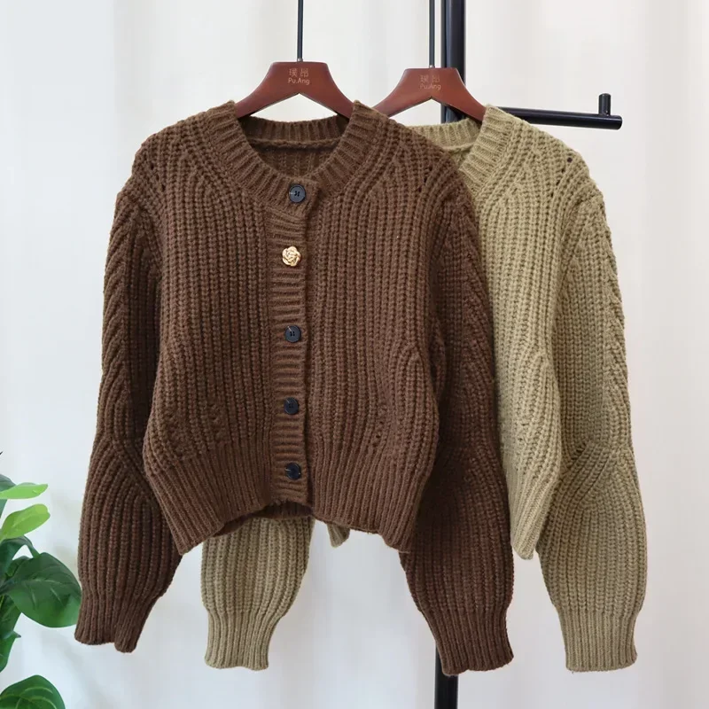

2024, женский милый свитер, кардиган, пуловеры на пуговицах, элегантный свободный весенне-осенний винтажный зимний уличный джемпер Y2k, пальто