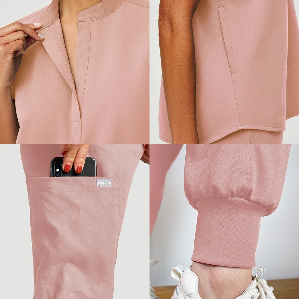 Szpitalne ubrania chirurgiczne Mundur medyczny Zestaw do peelingu dla kobiet Lekarz Pielęgniarka Akcesoria Zestaw do peelingu dla klinik dentystycznych Odzież robocza do salonu piękności