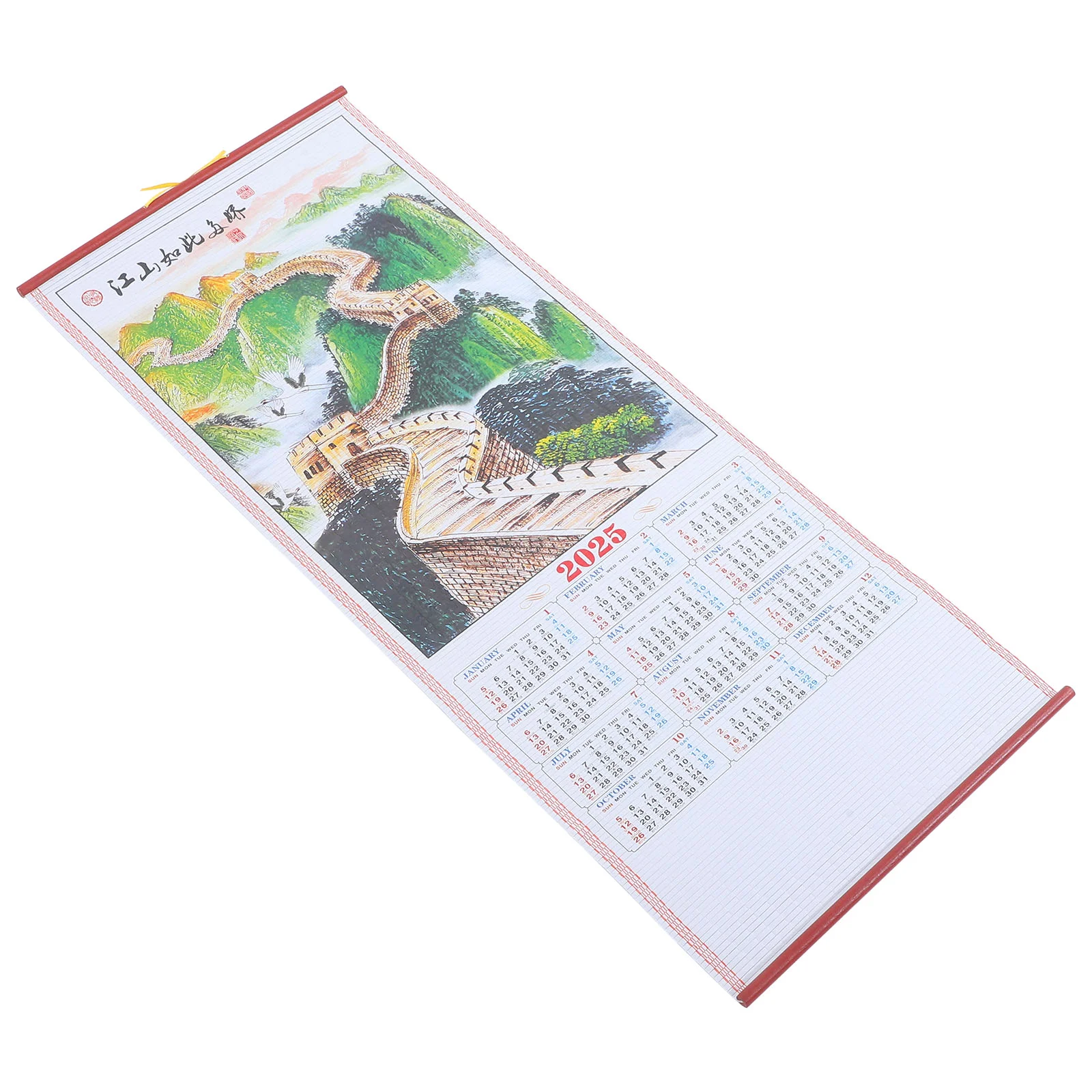 Year of The Snake Hanging Scroll Calendar Wall Office Family Customized Paper for Monthly Daily