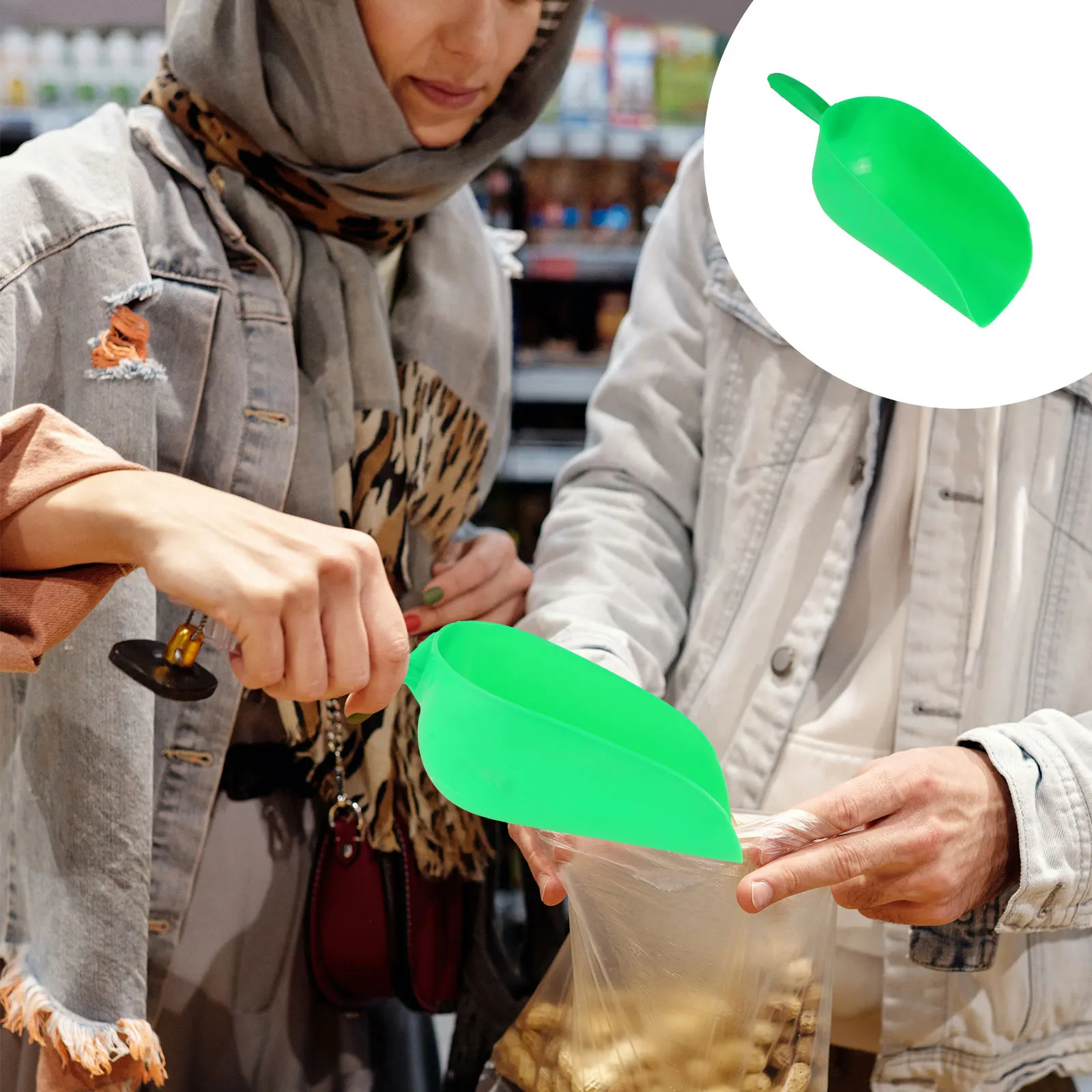 

2 Pcs Durable Portable Dog Food Freezer Ice Cube Kitchen Multifunctional Shovel Plastic Shovel held Home Use