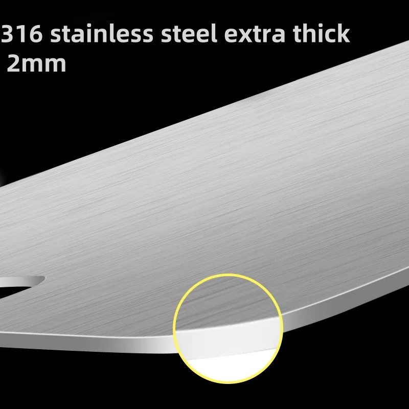 Thickened 2mm 316Stainless Steel Panel and Chopping Board Kitchen Household Double Sided Cutting Board Block Kneading Dough Boa