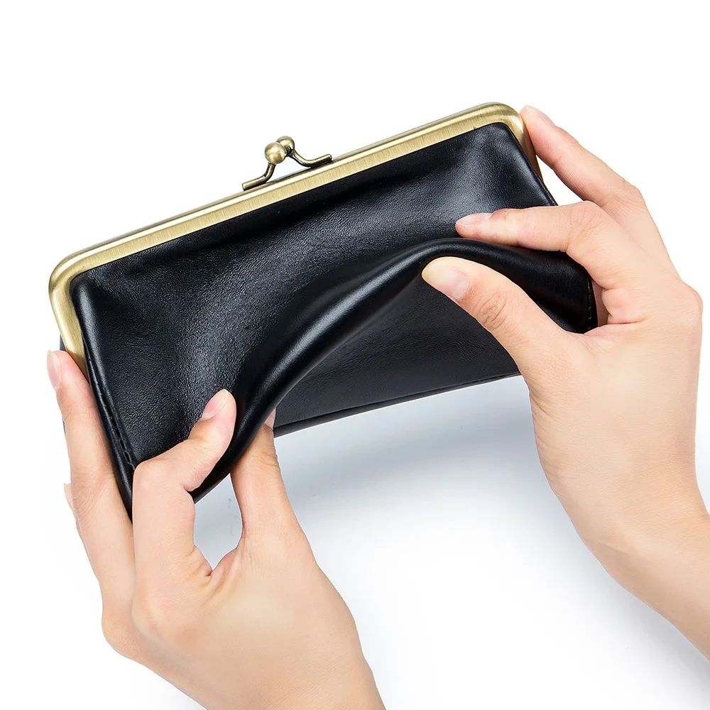 URBAN MASTER Elegant Clutch Vinho Bags for Women Genuine Cow Leather Ladies Vintage Purses and Handbags Casual Party Clip