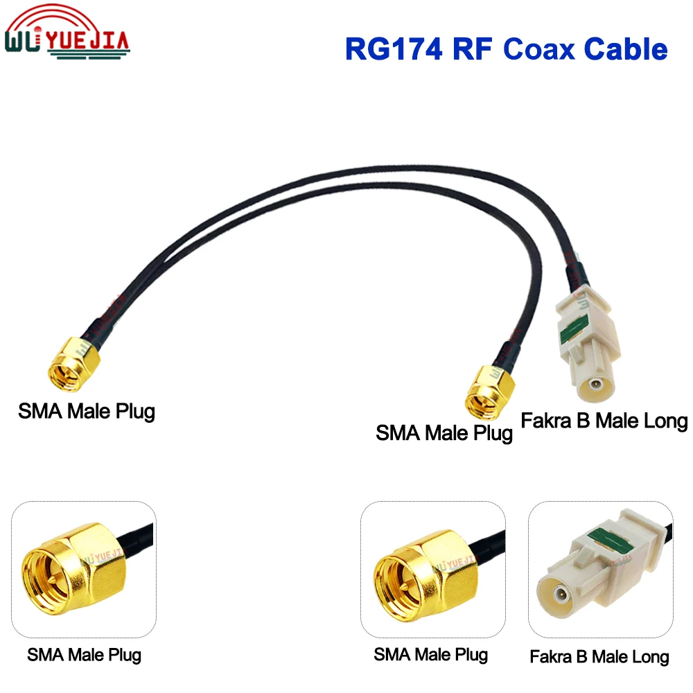 RG-174 كابل SMA ذكر التوصيل إلى الأبيض فقرا B ذكر التوصيل + فقرا B أنثى جاك RF كابل محوري واي فاي هوائي تمديد البلوز ضفيرة
