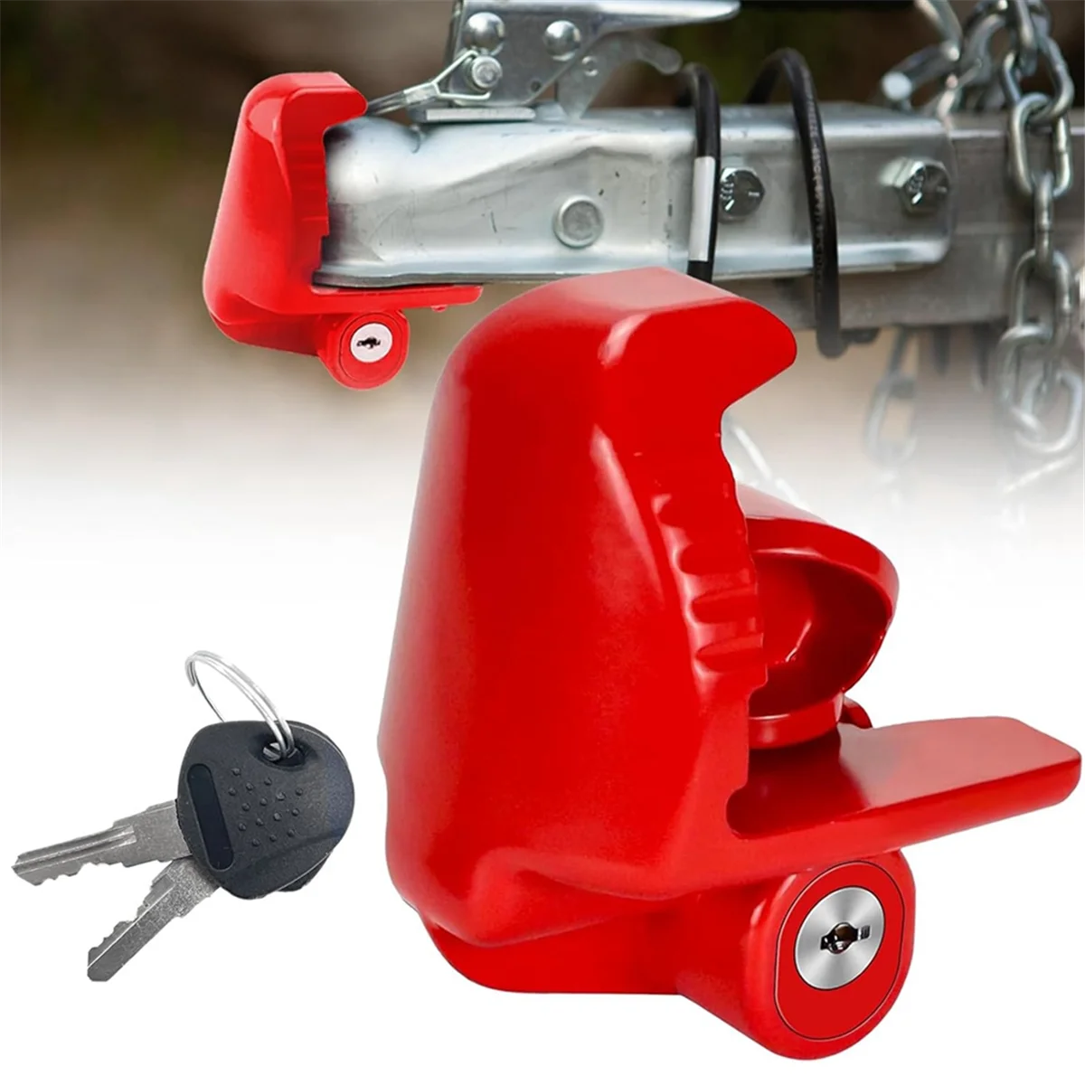 Trailer Hitch Locks with Keys Universal Size Fits 1-7/8 2-5/16 2 Inch Ball Hitch Lock Coupler Adjustable Tongue Lock