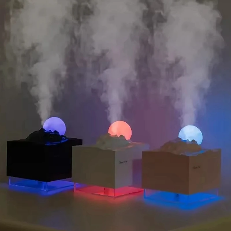 ABAE-Penyebar Aroma Pelembap Udara Kabut Dingin Lampu Bulan LED Penyebar Aroma Minyak Esensial dan Lampu Malam