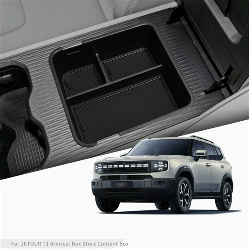 

For Jetour Freedom Shanhai T1 2024 2025+ Interior Accessories Central Storage Box Pallet Armrest Container Box Cover