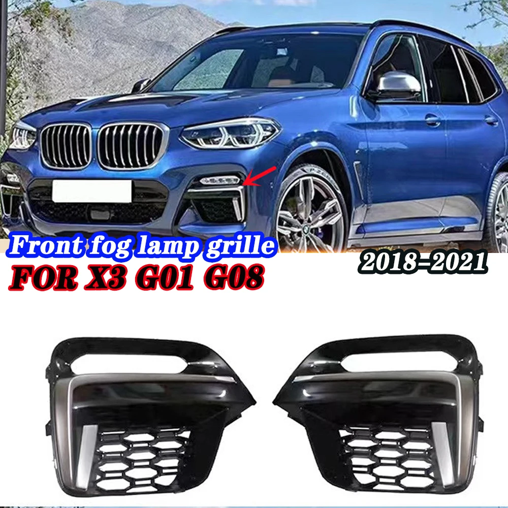

Applicable To BMW X3 Fog Light Frame G01 G08 Pre-change M40i Cerium Gray Fangs Light Glossy Black Fog Lights Frame