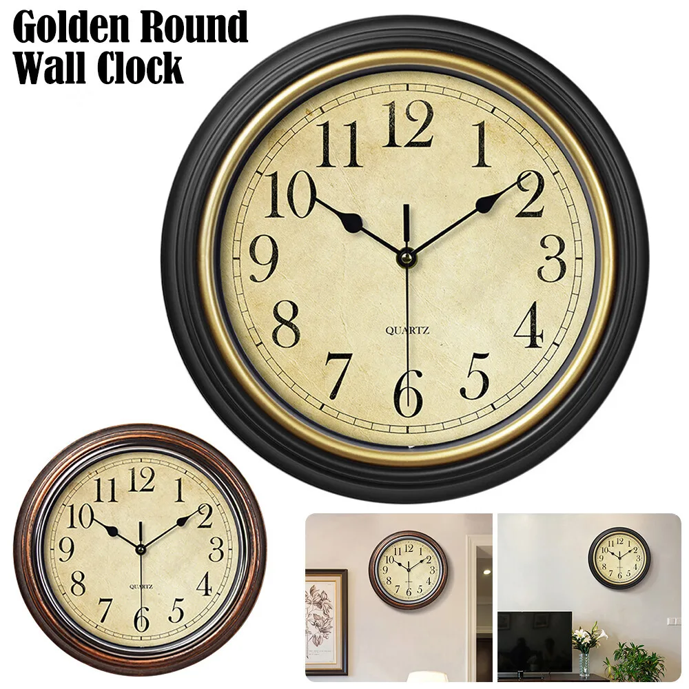 Silent Wall Clock Antique Quartz Wall Clock Vintage Wall Clock Moisture-Proof For Bar Home Decor Living Room
