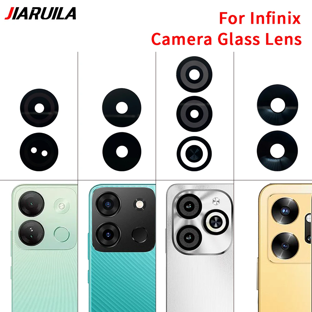 10Pcs\Lot Reliable quality Rear Camera lens For Infinix Smart 7 8 HD X6516 X6515 Zero 20 Back camera glass