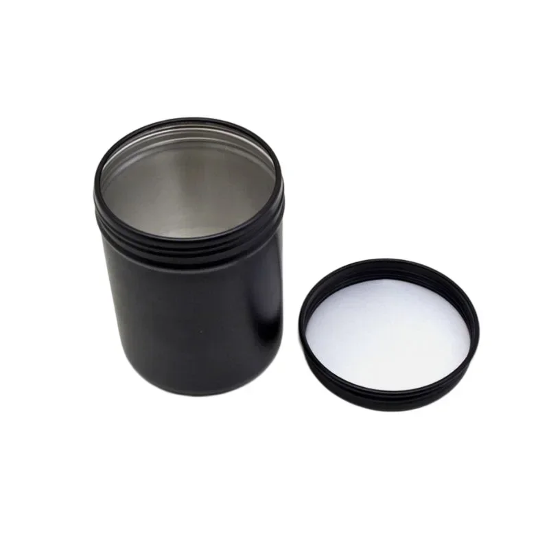 12pcs 200ml Black Metal Candle Tins Portable Tea Cans DIY Handmade Aromatherapy Candle Jars Cosmetic Cream Storage Containers