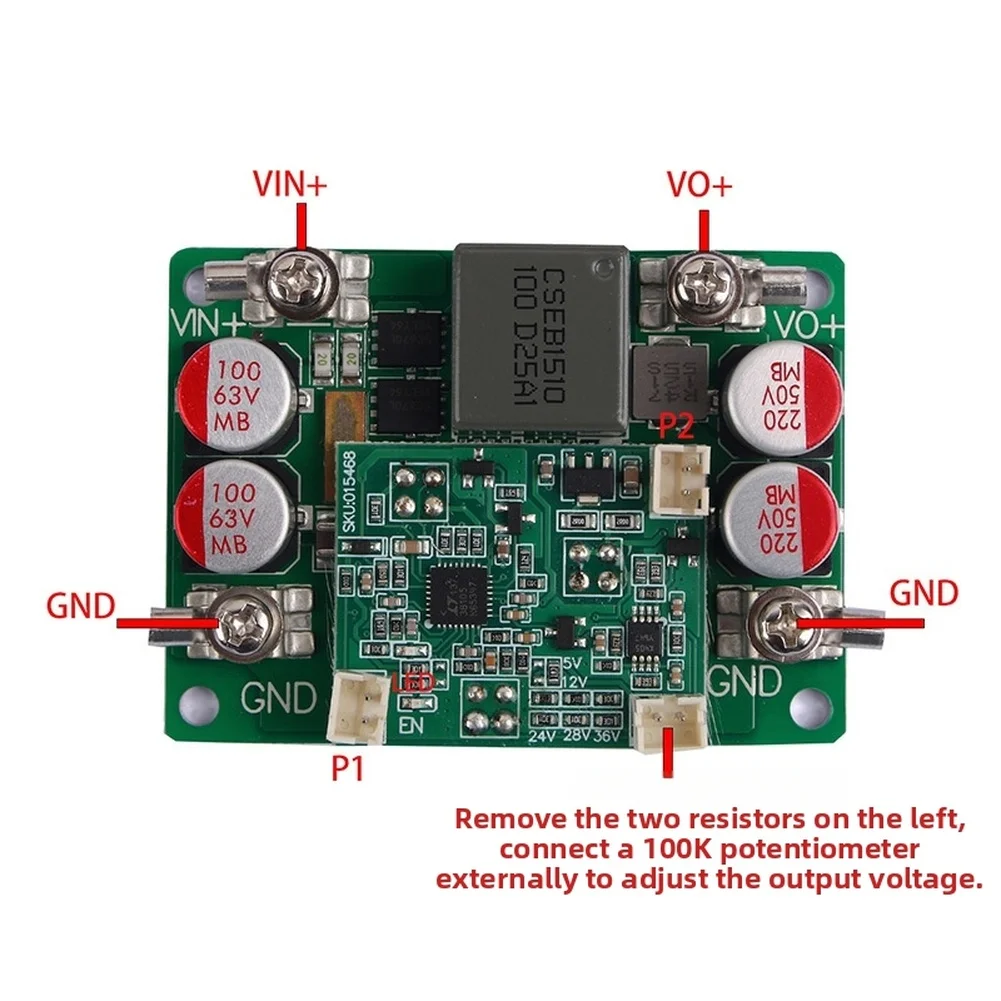 200W Adjustable Voltage Step Down Converter DC-DC Module Input 12V-56V Output 5V-42V 97% Efficiency Overload Protection