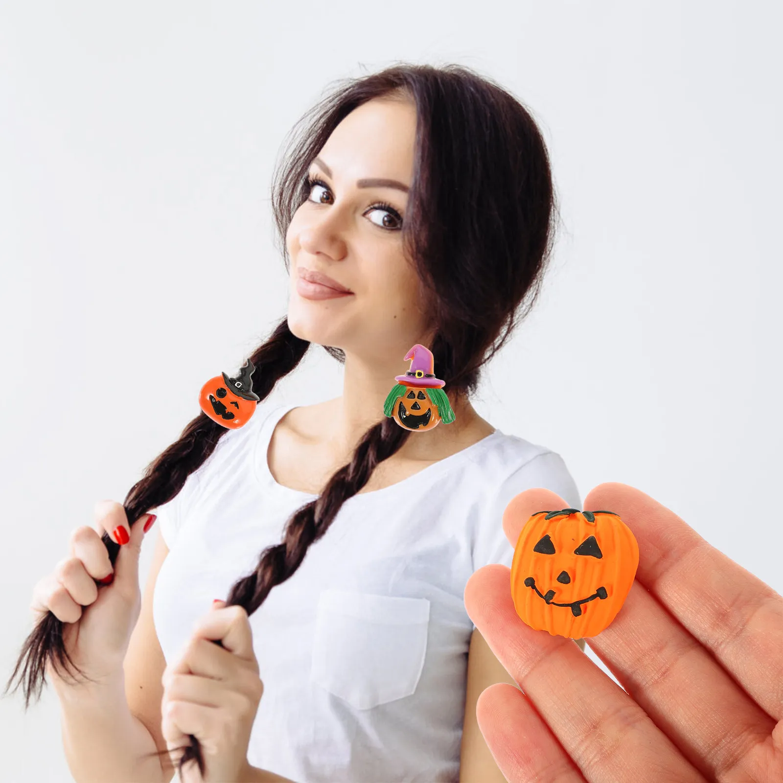 Halloween Pumpkin Charms 24Pcs Flatback DIY Decor - usage example