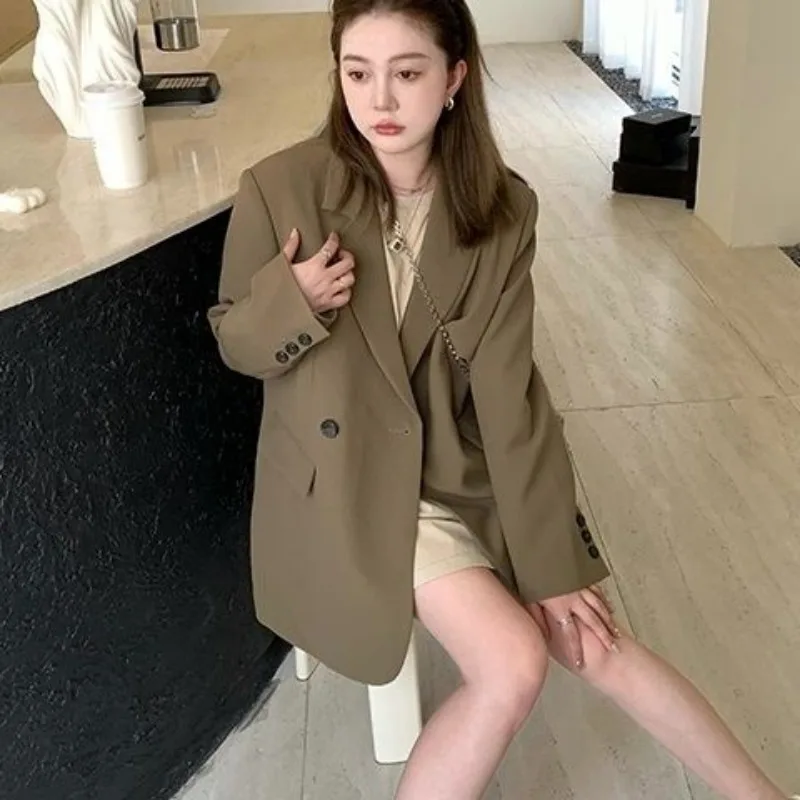 Oversize Black Blazer Women Korean Chic Suit Office Ladies Coat Women Clothing Long Sleeve Button Luxury Brand Jackets Blazers