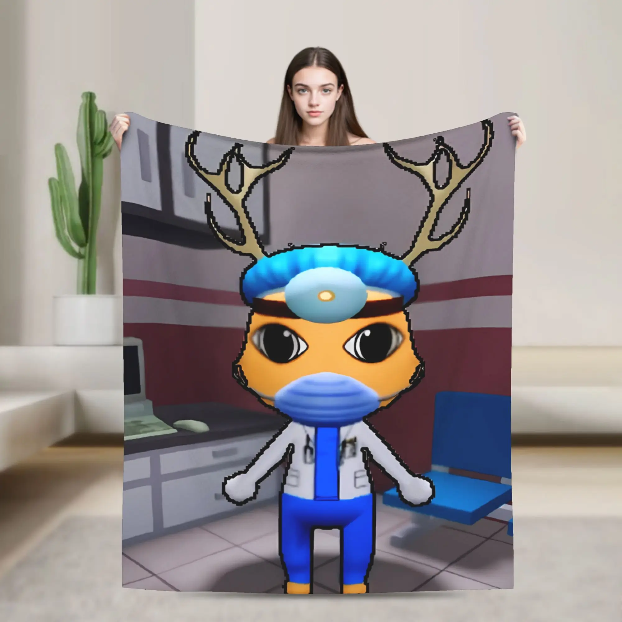 Animal Hospital Reindeer Medic Anime Blanket Airplane Flannel Bedding Throws For Living Room Soft Warm Quality Bedspread Gift