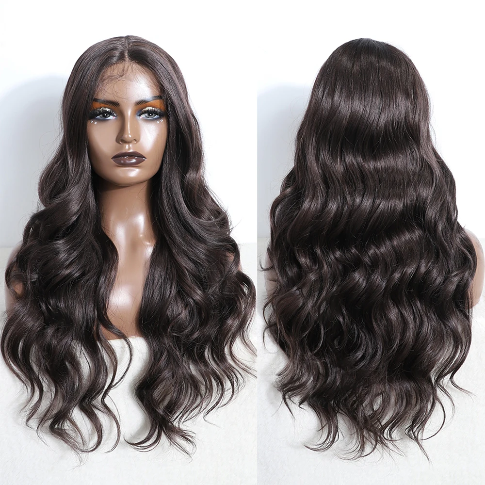 

Synthetic Lace Front Wig Brown Wig Long Body Curly Wavy Glueless Wig Lace Wig For Women Lace Front Wig Lace Front Cosplay Wig