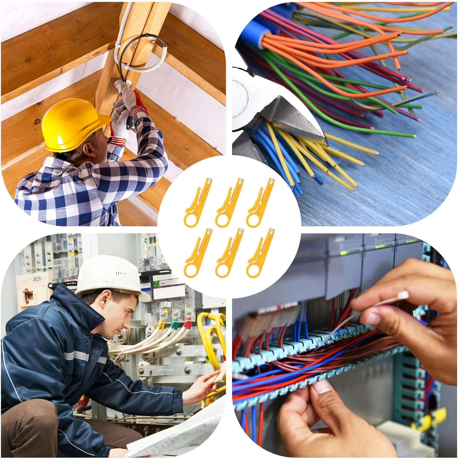 6 قطعة جيب صغير المحمولة سلك متجرد سكين المكشكش كماشة العقص أداة كابل تجريد سلك القاطع Crimpatrice أداة أجزاء #3