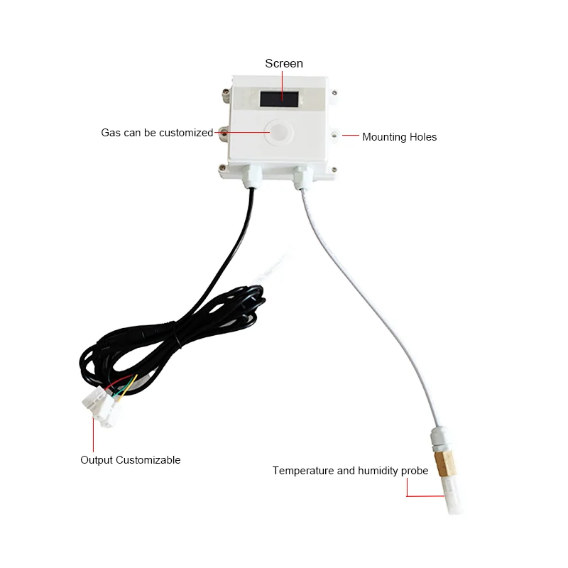

Wireless Air Quality Monitor Detector Split RS485 Multi-parameter O2 CO CO2 Air Temperature And Humidity Gas Meter