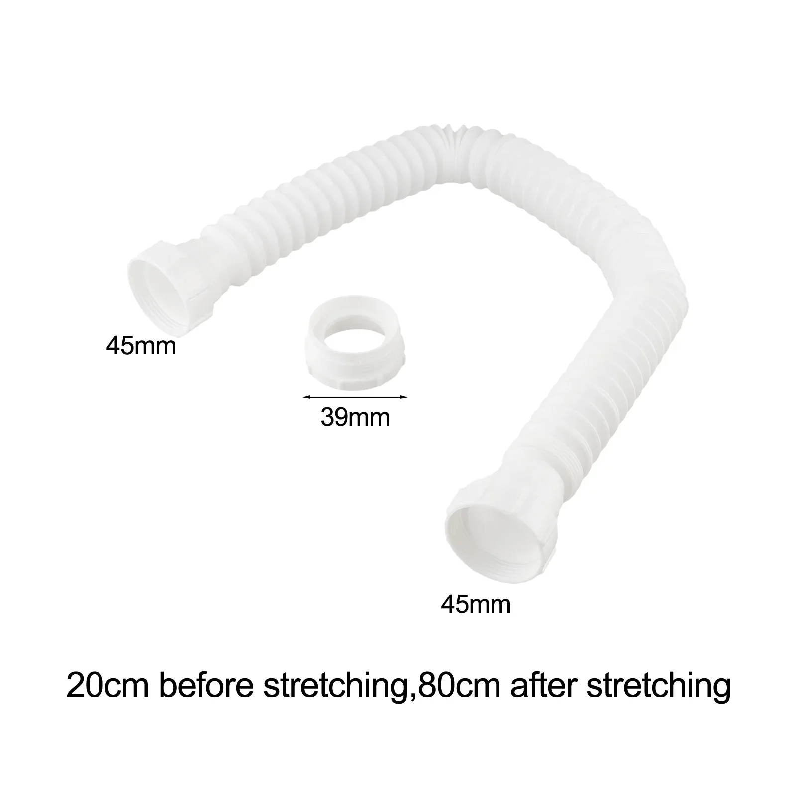 Effective Water Seal Mechanism Flexible Drainage P-trap Adapter Stretchable Length Versatile Compatibility Corrugated Hose