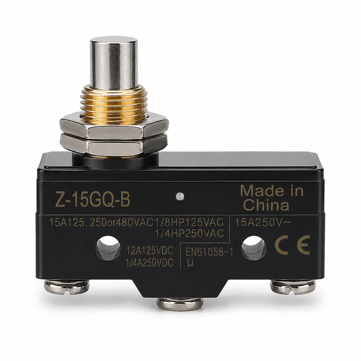Z-15GQ-B Micro Limit Switch Push Button Plunger SPDT 16A Momentary Snap Action Switch for Industrial Equipment