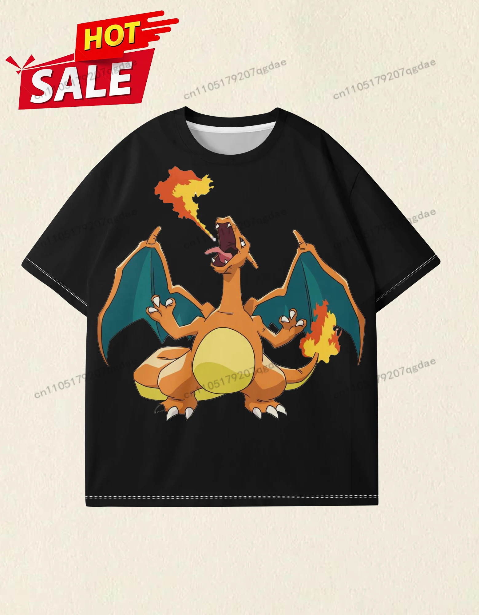 2025-top-summer-charmander-3d-print-men's-t-shirt-anime-men's-t-shirt-short-sleeve-men's-loose-fashion-streetwear