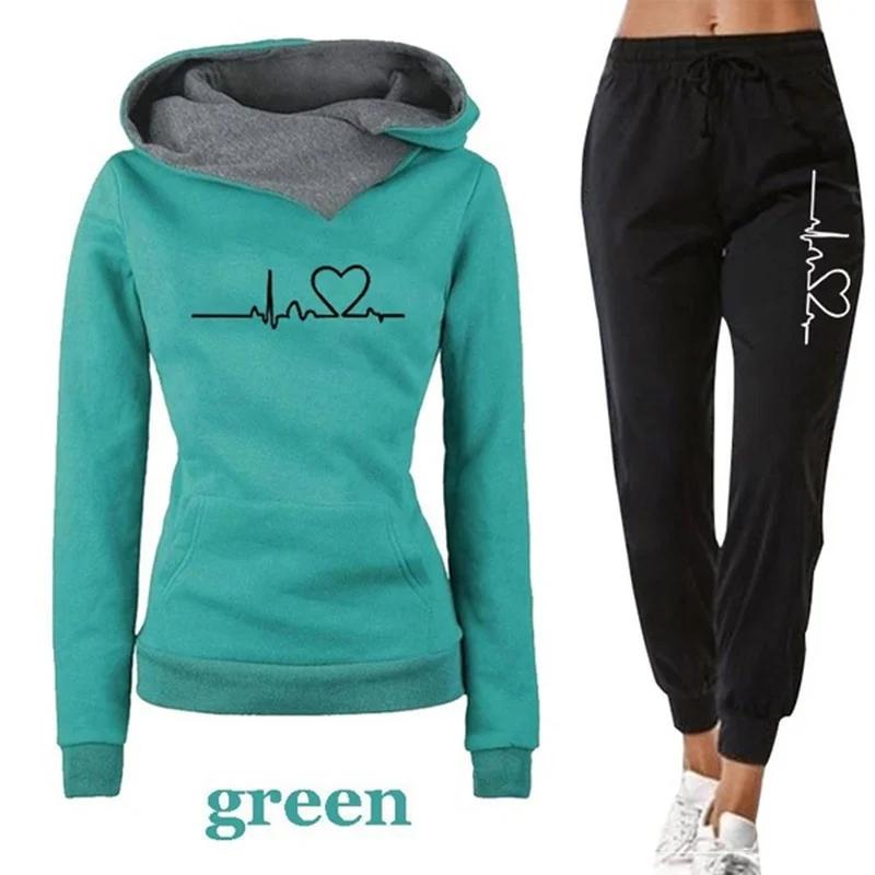 New Tracksuit for Women Clothes Two Piece Set Hoodie Sweatshirt Top and Pants Casual Ensemble Femme Suits