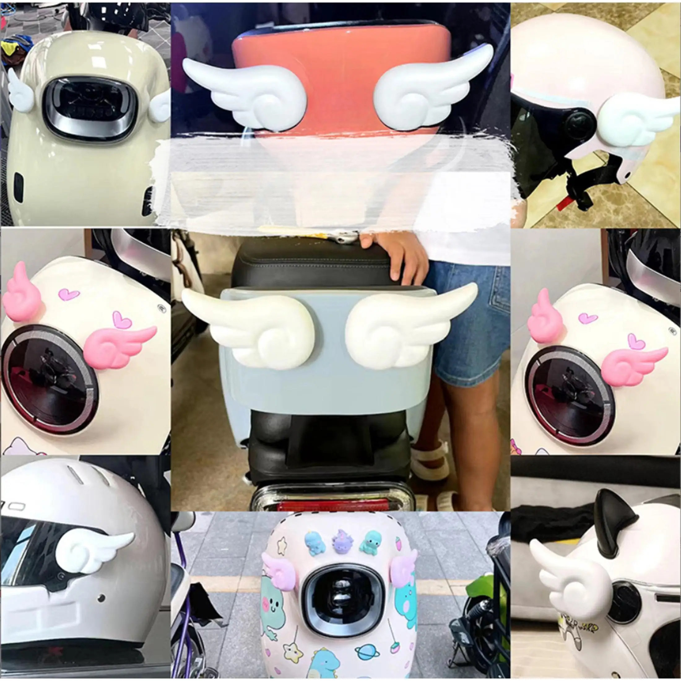 

2 шт., декоративные Крылья ангела для электрического мотоциклетного шлема