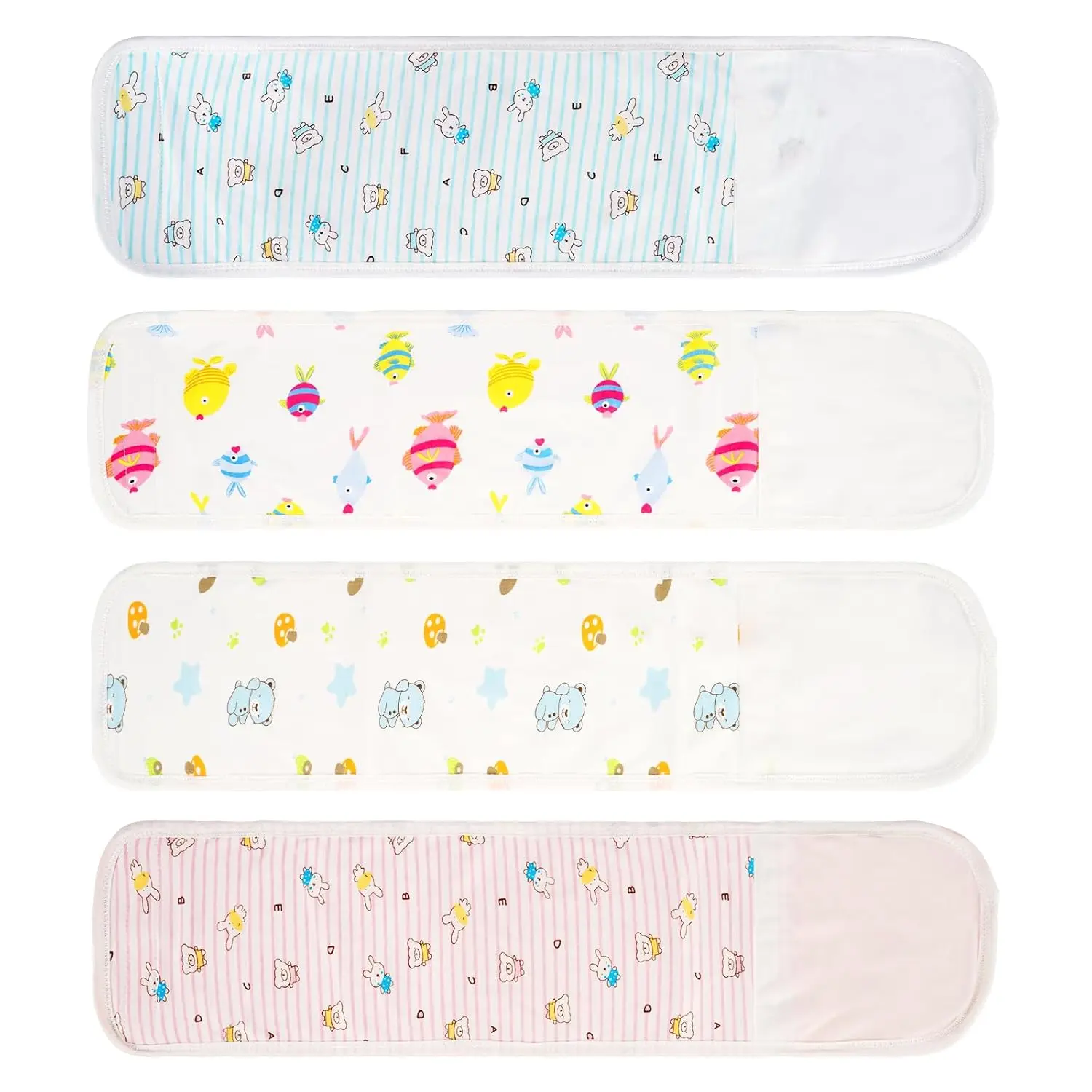 Liitrton 4 PCS Cartoon Pattern Cotton Baby Infant Umbilical Cord Belly Band for 0-12 months (Random Color,Printed Animal)