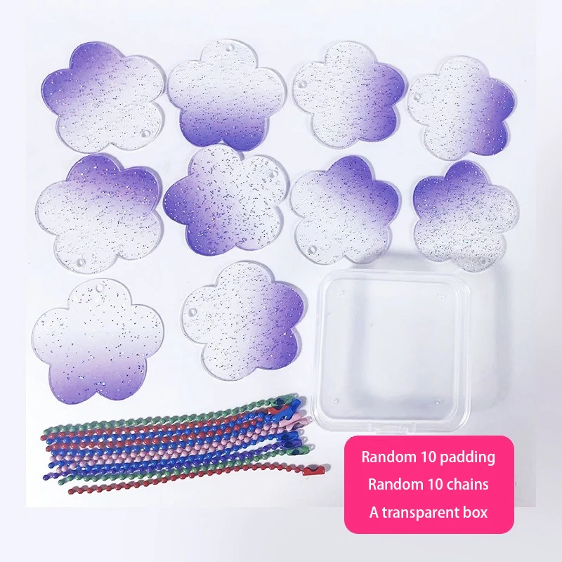 Handmade Acrílico Material Set, Handmade Cartão, Tijolo Cadeia, Gradiente Transparente, Flash Powder, Decoração para casa