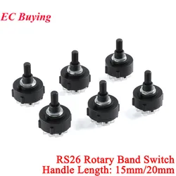 2Pcs/1pc RS26 1 2 3 4 Pole Position 12 6 4 3 Selectable Band Rotary Channel Selector Switch Single Deck Rotary Handle 15mm 20mm