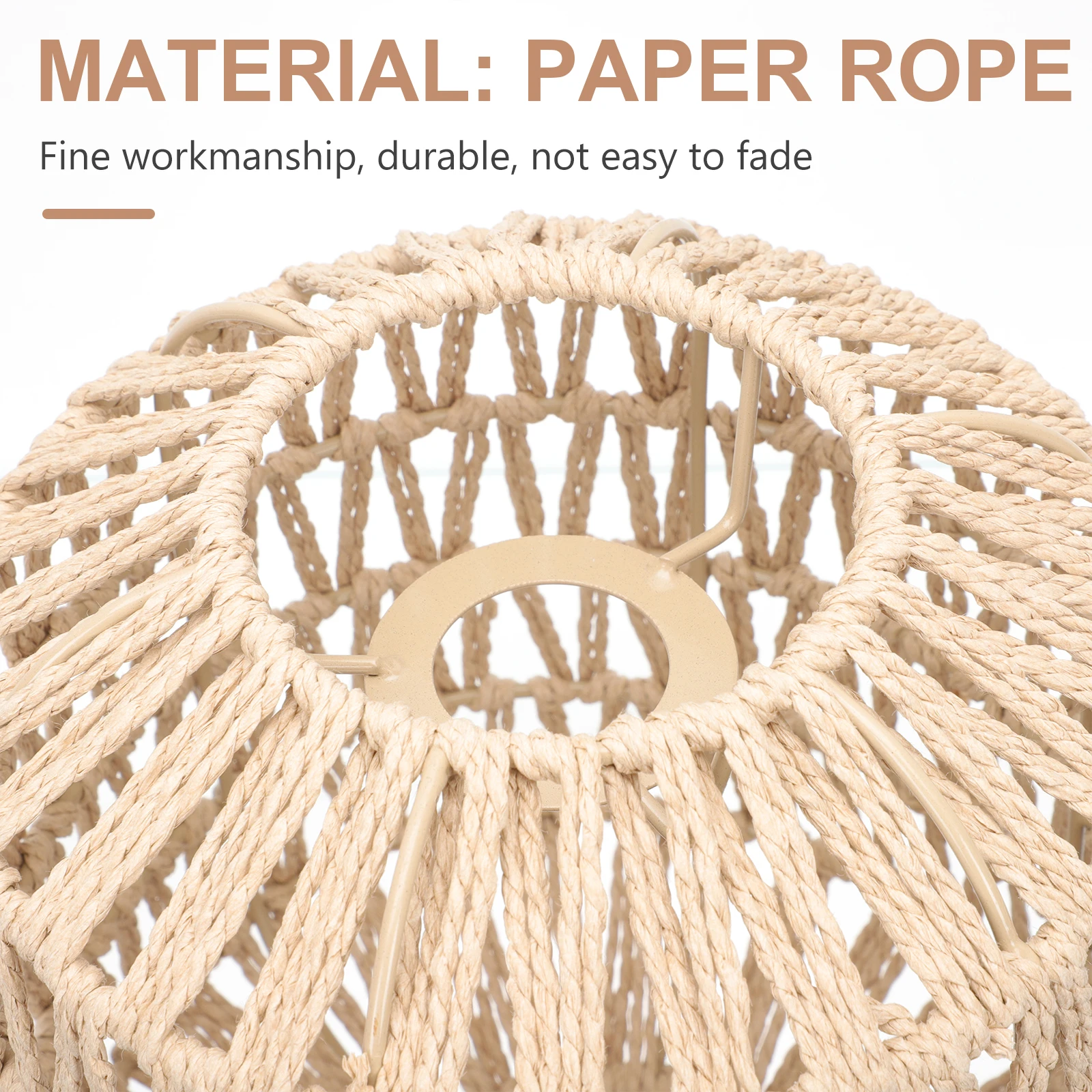 

Vintage Style Woven Lampshade High-Grade Artistic Home Hanging Light Cover Hotel Bar Ceiling Shade Durable Easy Installation