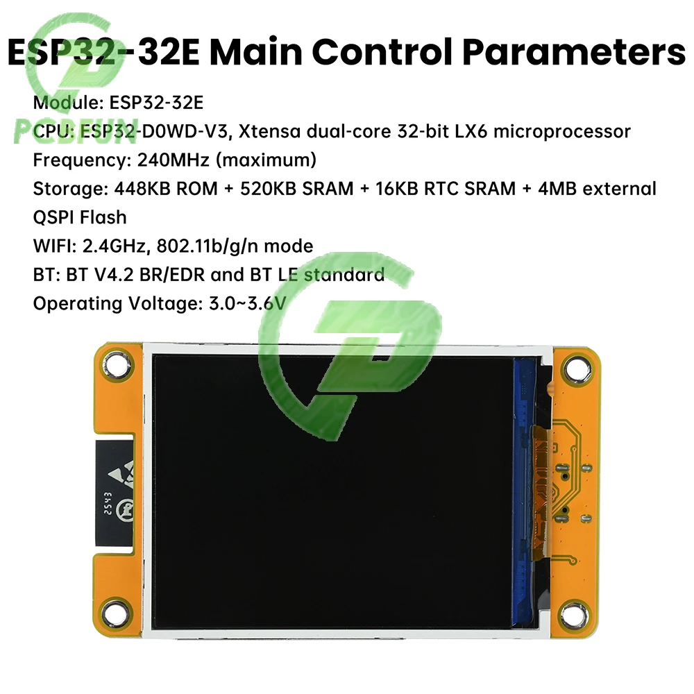 2.8-inch ESP32 Development Board with Color Screen WiFi BT Module ST7789 Driver 240x320 Resolution Touch Screen for IoT Projects