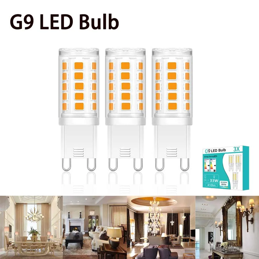 

3pcs G9 LED Light Bulb 3W 220V Cold/Warm Light No-Flicker 33W LED Lamp Home Energy Saving Lampada 360LM Replace 30W Halogen Lamp