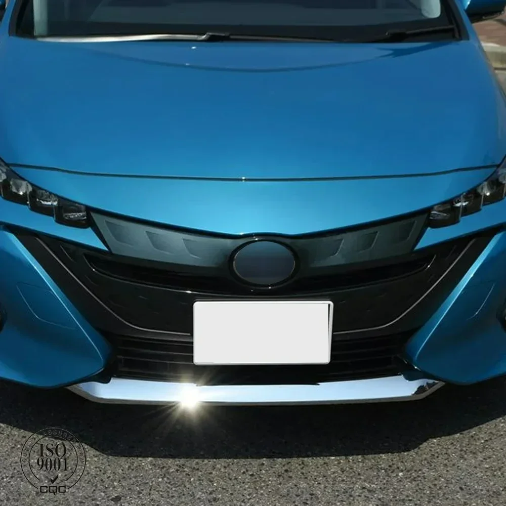 For Toyota Prius Prime PHV 2017 2018 ABS Chrome Front Grill Grille Cover Trim Front Bumper Hood Frame Garnish Accessories
