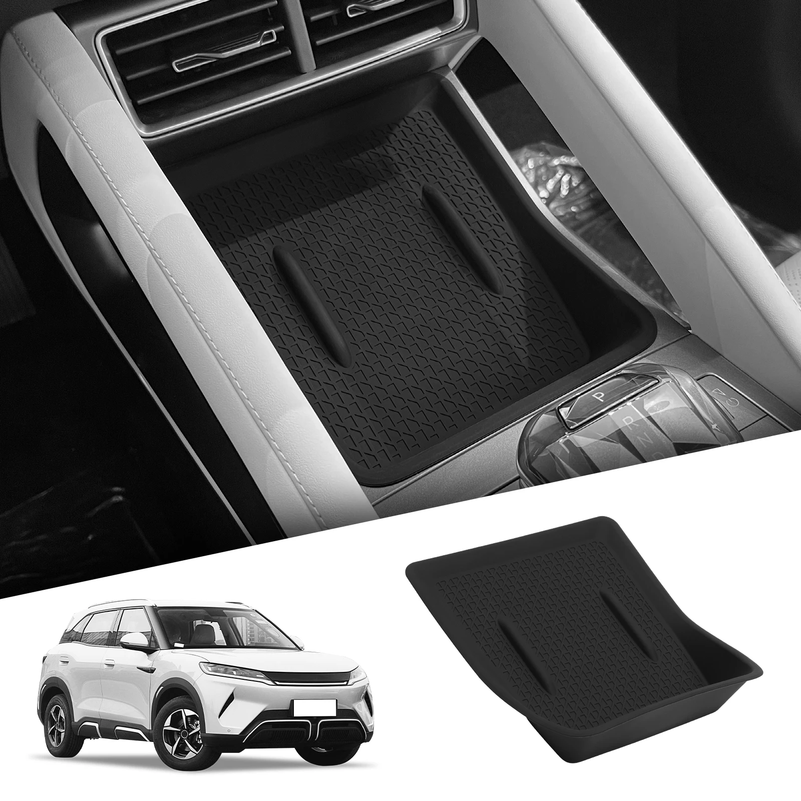 Для BYD ATTO 2 Yuan Pro Yuan UP 2024 2025 Автомобильный противогрязевой коврик для мобильной беспроводной зарядки, противоскользящие коврики, силиконовые аксессуары