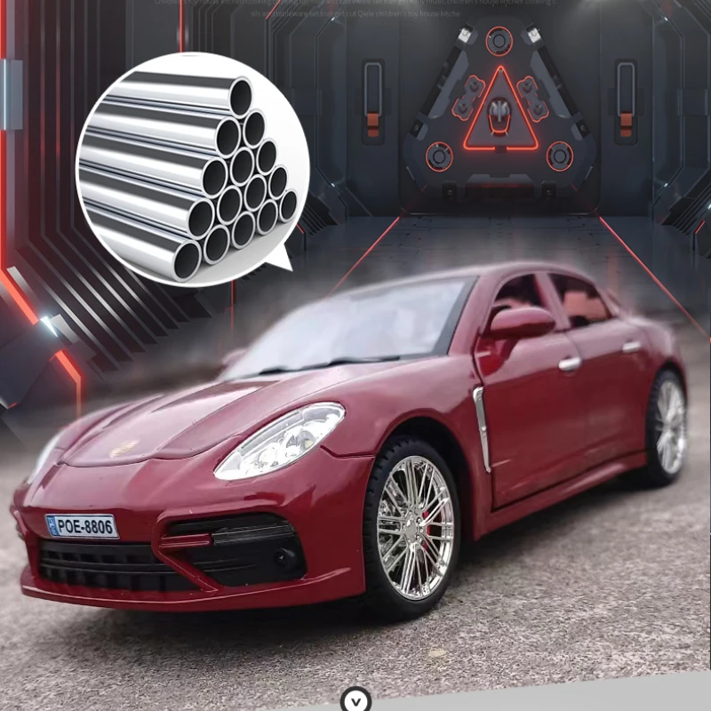 1:18 Porsche Panamera Alloy Car Diecast Model Simulation Sound & Light Pull Back Vehicle Home Decoration Toys for Childrens G37