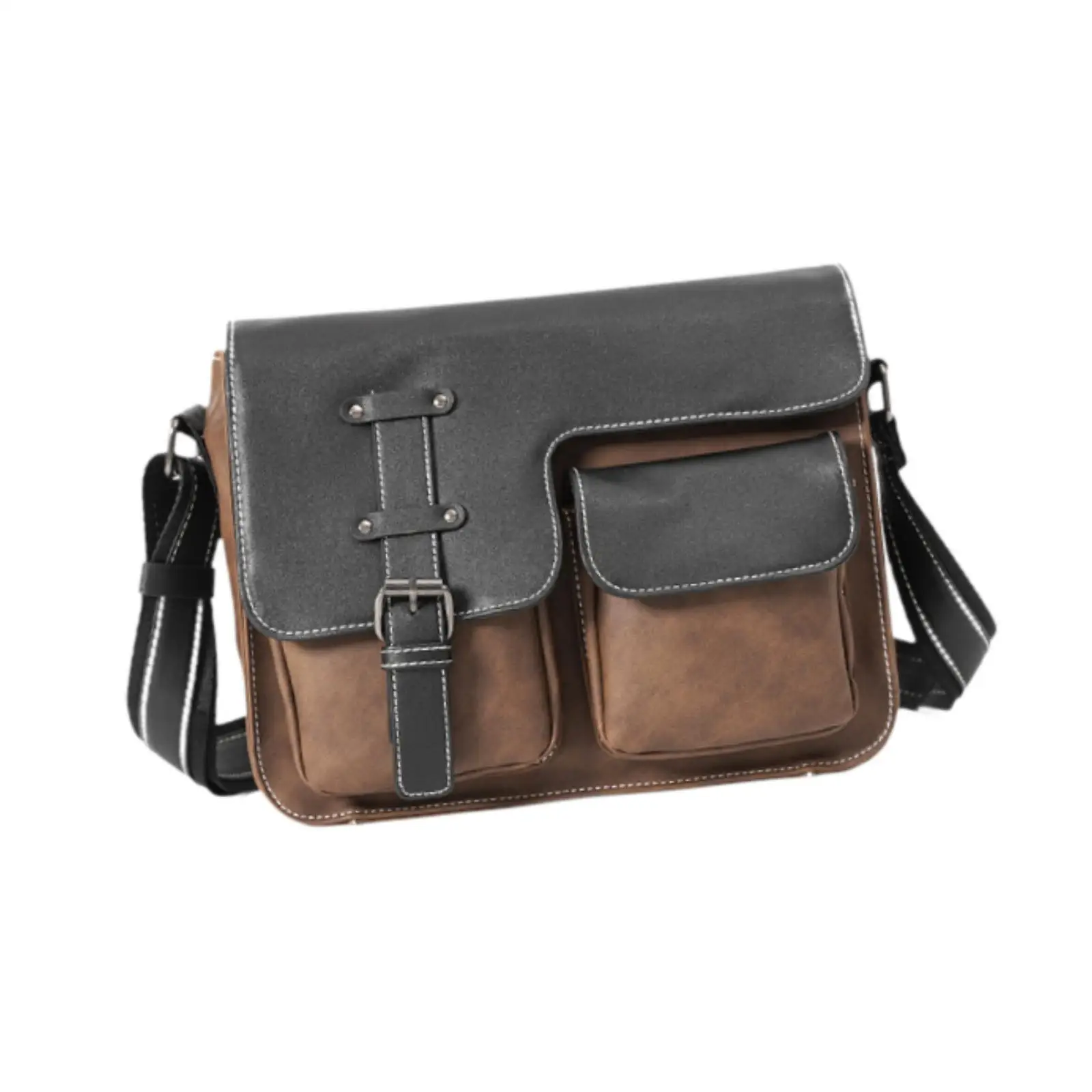 

Crossbody Messenger Bag Vintage Adjustable Strap PU Shoulder Bag for Man Crossbody Bag Men for Gym Travel Cycling Hiking Work