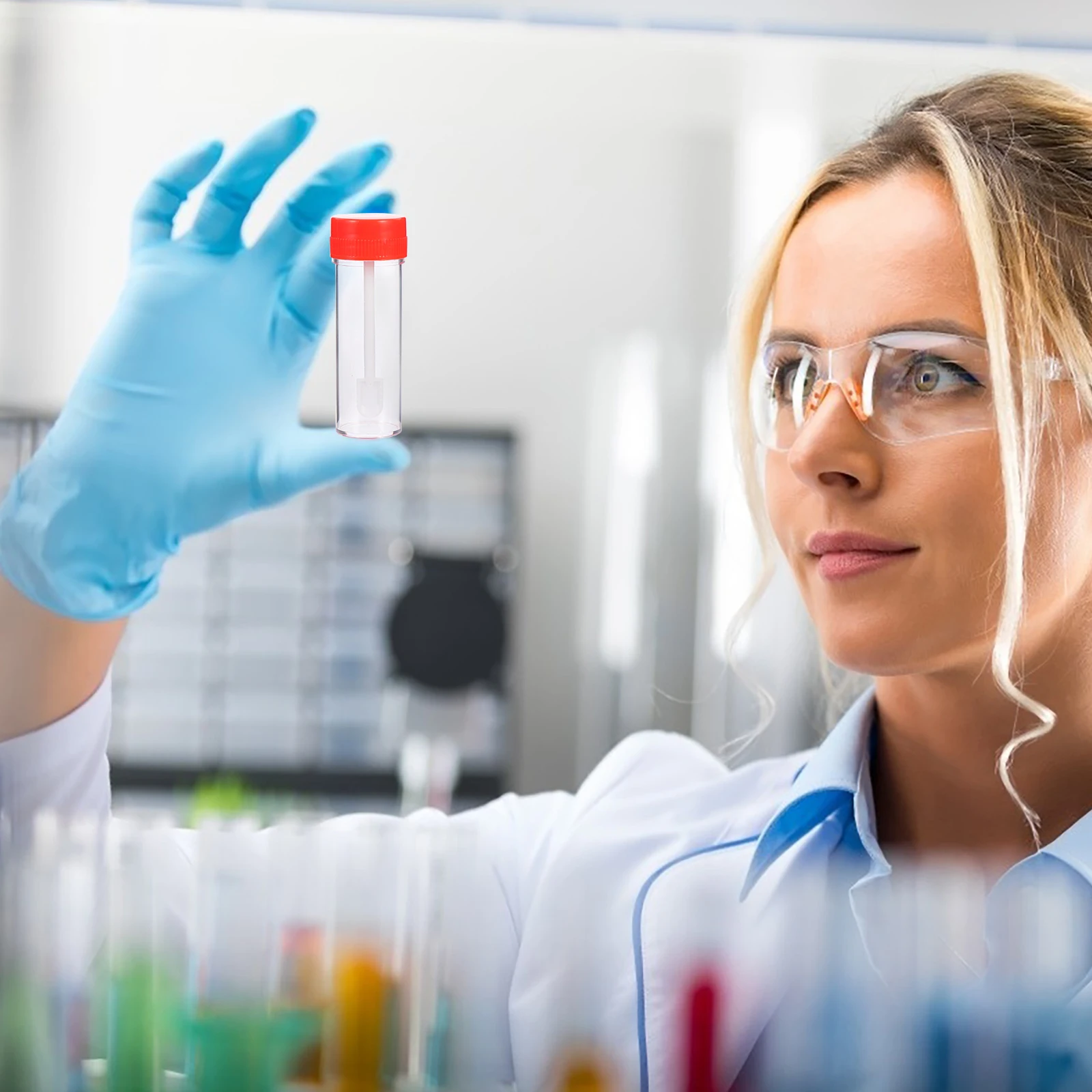 

20 Pcs Disposable Stool Sampling Tubes Plastic Hospital Test Specimen Containers Leak Proof Sealing Sample Collection