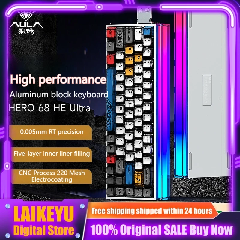 

AULA Hero68Ultra Aluminum Magnetic Axis Mechanical Keyboard RGB High-Performance Gaming Keyboard E-Sports FPS Gaming Controllers