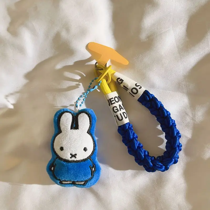 Nuova fibbia della cassa del telefono della bambola del coniglio Miffy Kawaii adatta per la chiave della fotocamera dello zaino Decorazione del pendente sveglio Giocattoli per bambini