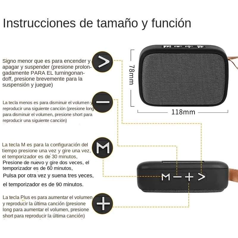 Universal Outdoor Speakers Portable Mini Bluetooth 5.0 Speaker Wireless Soundbar Outdoor HiFi Subwoofer Support TF Card FM Radio view 2