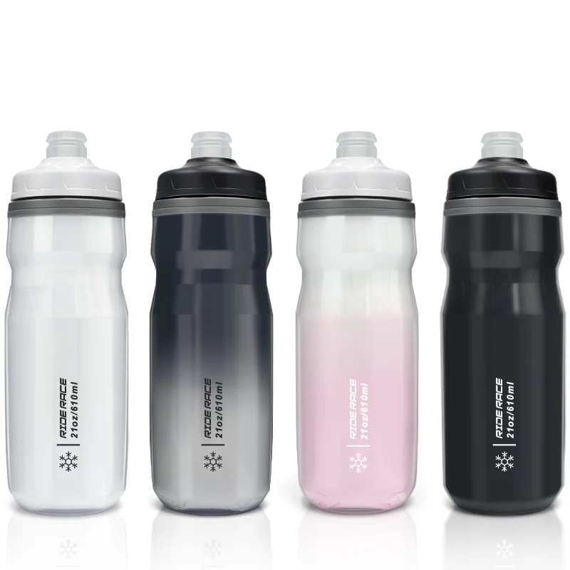 AliExpress riderace RIDERACE 610ml Bicycle Water Bottle Insulated Thermal Bike Cold Water Kettle Outdoor Sport Cycling Dual Layer Portable MTB Road