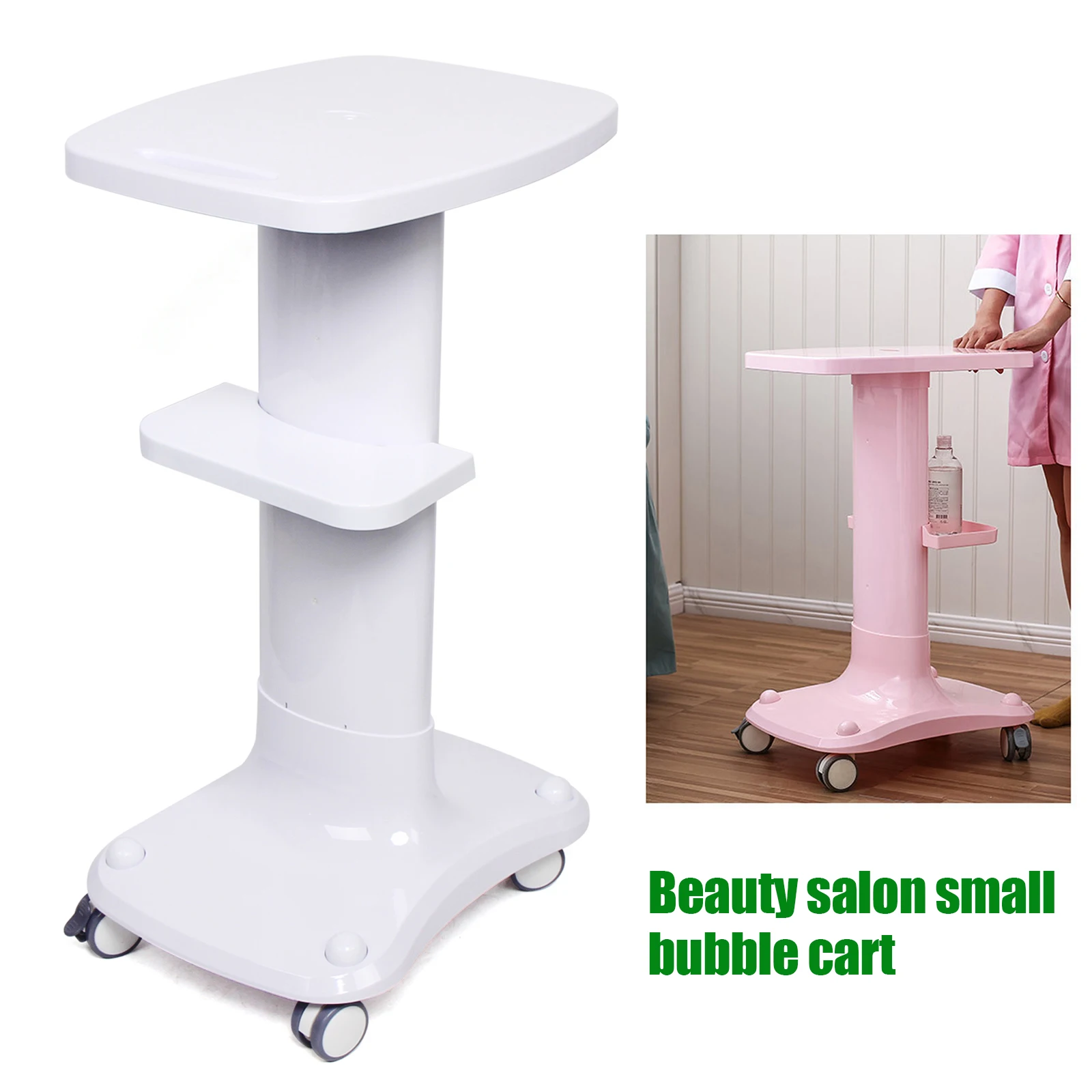 

Abs Salon Trolley for Barber Shop, Beauty Equipment Tool Cart with Wheels ABS Trolley Stand Assembled