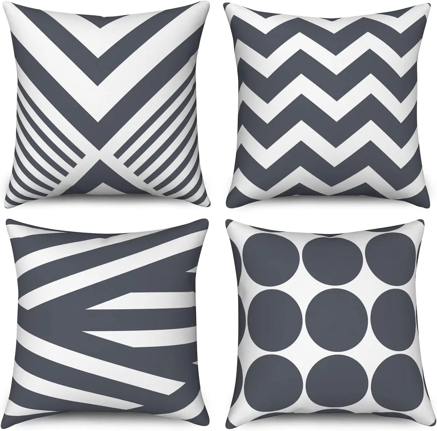 Dim gray Modern Abstract Geometric Pattern Decorative Pillowcases Cushion Cover for Sofa Couch Bed Garden Outdoor Home Decor