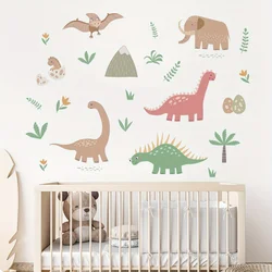 Cartoon Cute Colored Dinosaur Trees and Animal Wall Stickers Removable for Bedroom Living Room Nursery Decoration Wall Decals